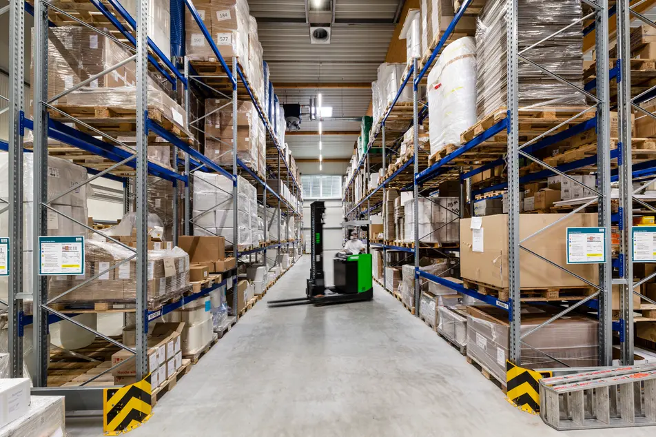 Our own warehouse with products ready for shipment